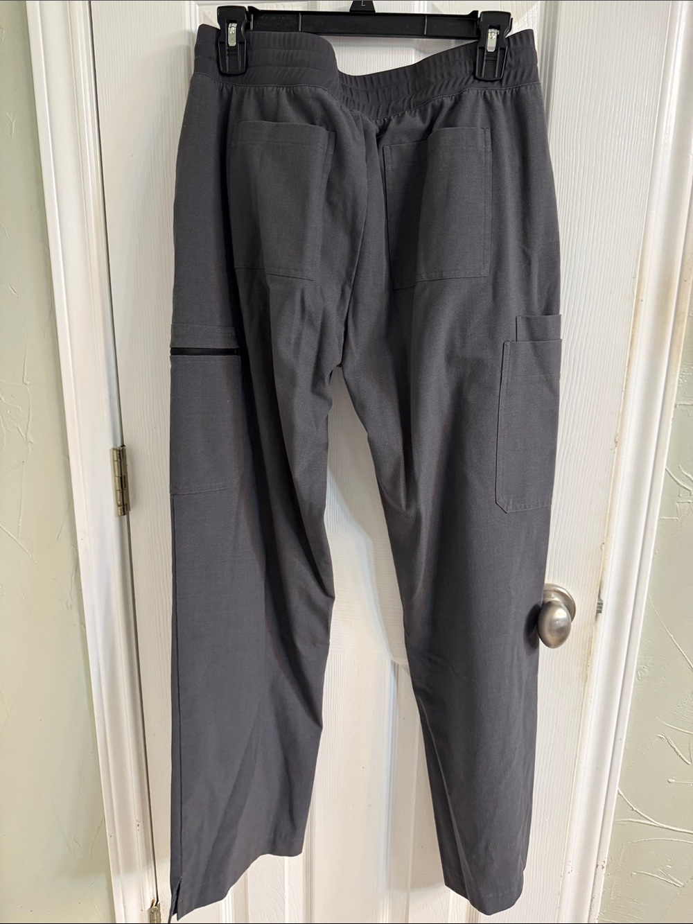 Women’s Poppy Charcoal Scrub Pants with Orange Drawstring - Picture 2 of 5